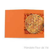 Cartes Fleur de Vie & Roses (8 pcs) Mandala Fleur de vie