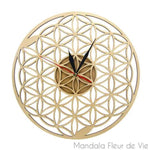 Horloge Fleur de vie en Bois Mandala Fleur de vie