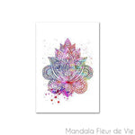 Décoration Murale <br> Fleur de Vie Hamsa et Lotus Mandala Fleur de vie