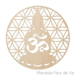 Fleur de Vie en Bois<br>Bouddha Om Mandala Fleur de vie