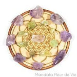 Fleur de vie en bois<br>Grille de cristaux Guérison Mandala Fleur de vie
