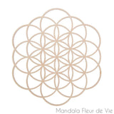 Fleur de Vie en Bois<br>"Liberté" 38 cm Mandala Fleur de vie
