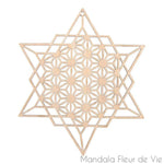 Fleur de Vie en Bois<br>Merkaba - 14 cm Mandala Fleur de vie
