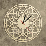 Horloge murale en bois - Mandala Lotus Mandala Fleur de vie