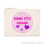 Pochette Fleur de Vie "Bonne Fête Maman" Mandala Fleur de vie