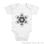 Body Bébé imprimé Cube de Metatron Mandala Fleur de vie