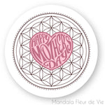 Autocollant Mandala Fleur de Vie "Happy Mother's Day" Mandala Fleur de vie