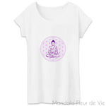 T Shirt Mandala Fleur de Vie Violette "Bouddha" Mandala Fleur de vie