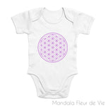 Body Bébé en Coton Bio Fleur de Vie Violette Mandala Fleur de vie