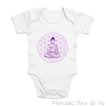 Body Bébé en Coton Bio "Fleur de Vie Bouddha" Mandala Fleur de vie