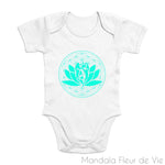 Body Bébé en Coton Bio "Fleur de Vie Lotus Yoga" Mandala Fleur de vie