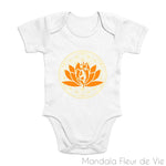 Body Bébé en Coton Bio Lotus Fleur de Vie Yoga Mandala Fleur de vie
