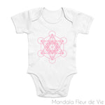 Body Bébé en Coton Bio Cube de Métatron Rose Mandala Fleur de vie