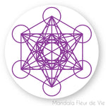 Autocollant Sticker Cube de Métatron Violet Mandala Fleur de vie