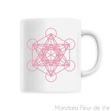 Mug Cube de Métatron Rose Mandala Fleur de vie