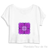 Crop Top Femme Mandala Fleur de Vie Violette Mandala Fleur de vie