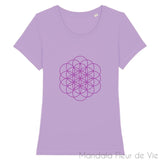 Tee Shirt Femme Fleur de Vie Violette Mandala Fleur de vie