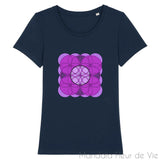 T-Shirt Femme Mandala Fleur de Vie Violette Mandala Fleur de vie