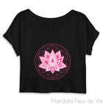Crop Top Femme Fleur de Vie Lotus Rose Mandala Fleur de vie