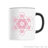 Mug Cube de Métatron Rose Mandala Fleur de vie