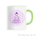 Mug Fleur de Vie Violette avec Bouddha Mandala Fleur de vie