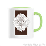 Mug en Céramique <br> Lion Mandala Mandala Fleur de vie