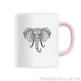 Mug en céramique <br> Mandala Éléphant Mandala Fleur de vie