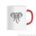 Mug en céramique <br> Mandala Éléphant Mandala Fleur de vie