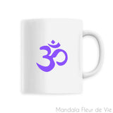Mug en Céramique Design Om Violet Mandala Fleur de vie