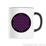Mug Fleur de vie Violet/Noir Mandala Fleur de vie