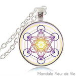 Pendentif Fleur de Vie<br>Cube de Metatron Mandala Fleur de vie