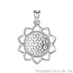 Pendentif Fleur de Vie<br>Mandala en Argent Mandala Fleur de vie