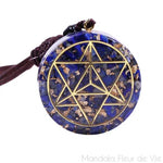 Pendentif Orgonite Merkaba -Lapis Lazuli Mandala Fleur de vie