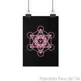 Poster Cube de Métatron Rose Mandala Fleur de vie