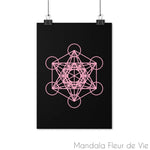 Poster Cube de Métatron Rose Mandala Fleur de vie