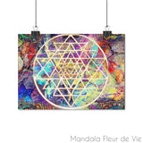 Poster Sri Yantra Or Mandala Fleur de vie