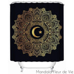 Rideau de Douche <br> Mandala Etoile & Croissant de Lune Mandala Fleur de vie