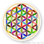 Stickers Fleur de Vie Arc en ciel & Or Mandala Fleur de vie