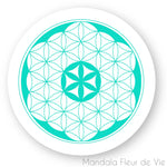 Stickers Fleur de Vie Bleu & Blanc Mandala Fleur de vie