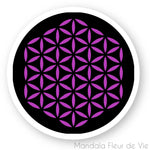 Stickers Fleur de vie Mauve & Noir Mandala Fleur de vie