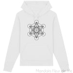 Sweat-Shirt Metatron Noir Mandala Fleur de vie