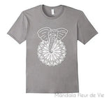 T Shirt Elephant Mandala Mandala Fleur de vie