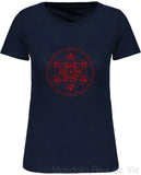 T-shirt Femme Bio Métatron Rouge Mandala Fleur de vie