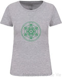 T-shirt Femme Bio Métatron Vert Mandala Fleur de vie