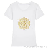 T Shirt Femme Mandala Fleur Or Mandala Fleur de vie