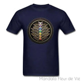 T-Shirt Homme Motif Mandala Fleur de Vie Chakras Mandala Fleur de vie