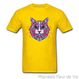 T Shirt Mandala Animal Chat Mandala Fleur de vie