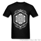 T Shirt Mandala<br> Géométrie Sacrée Mandala Fleur de vie