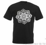 T Shirt Mandala Lotus Blanc Mandala Fleur de vie