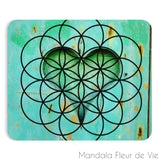 Tapis de Souris "au Coeur de la Fleur de Vie" Mandala Fleur de vie